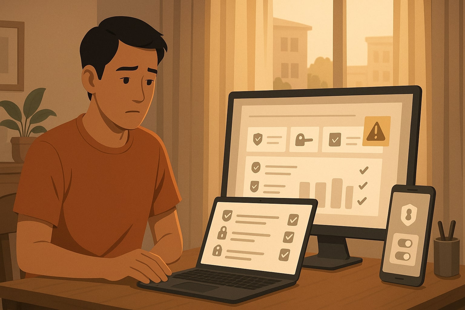 Pengguna internet di Indonesia memeriksa checklist keamanan digital untuk menghindari penipuan online